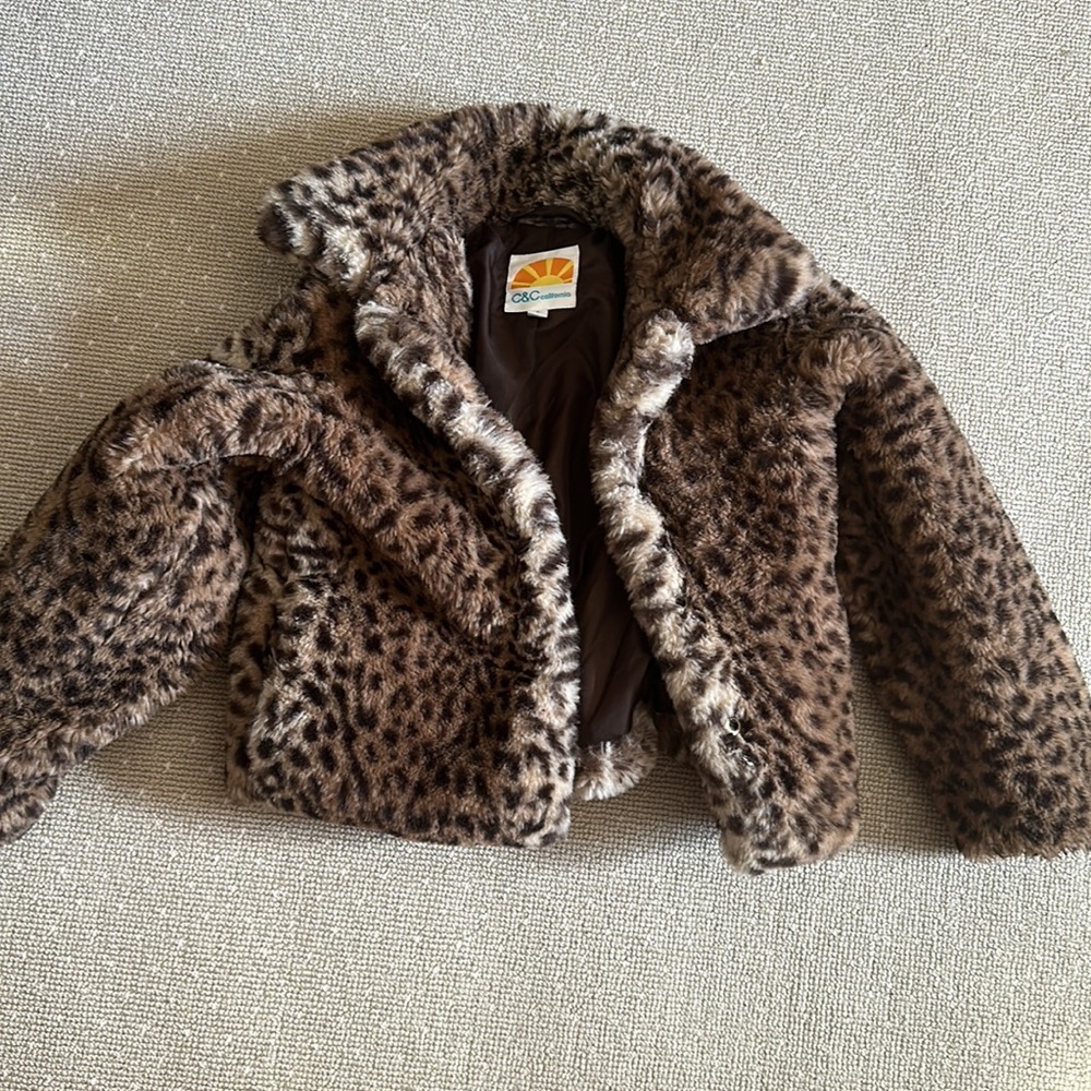 Girls Size 4 leopard coat